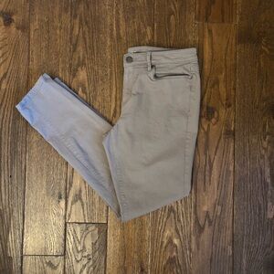 LOFT Women's Straight Leg Curvy Skinny Pants in Taupe.